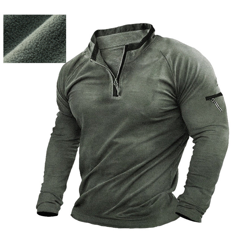 Herren Pullover mit halbem Reißverschluss und praktischen Taschen Aliams