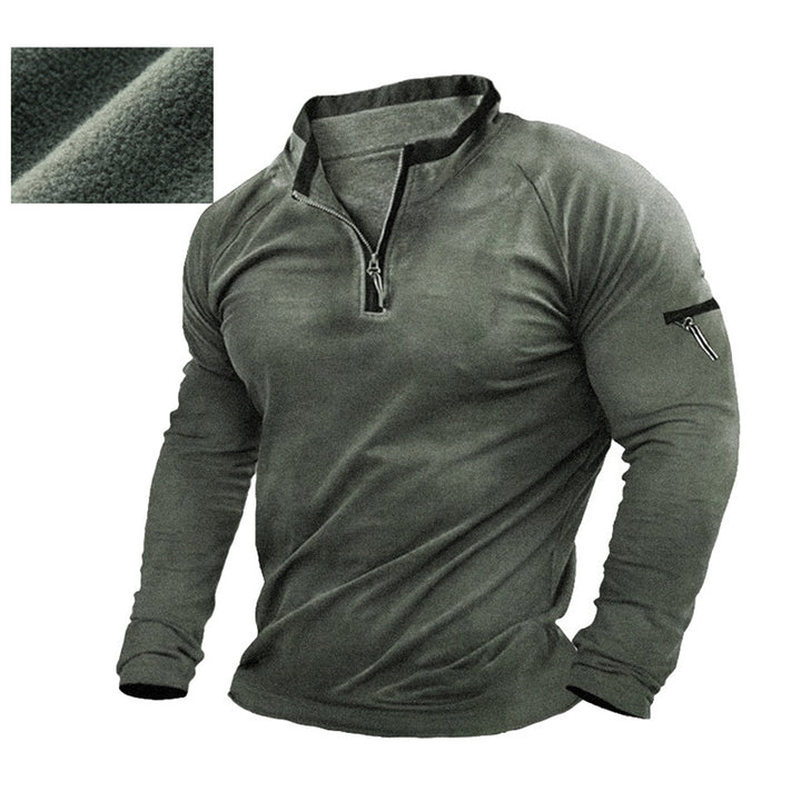 Herren Pullover mit halbem Reißverschluss und praktischen Taschen Aliams