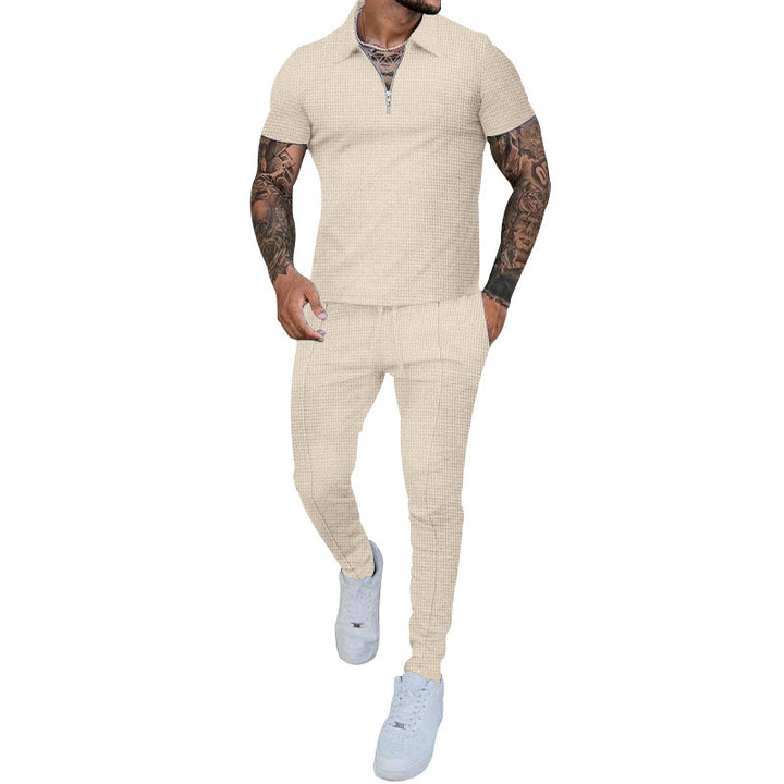 Herren Freizeit-Set mit modernem Kurzarm-Polo und eleganten Jogginghosen Aliams