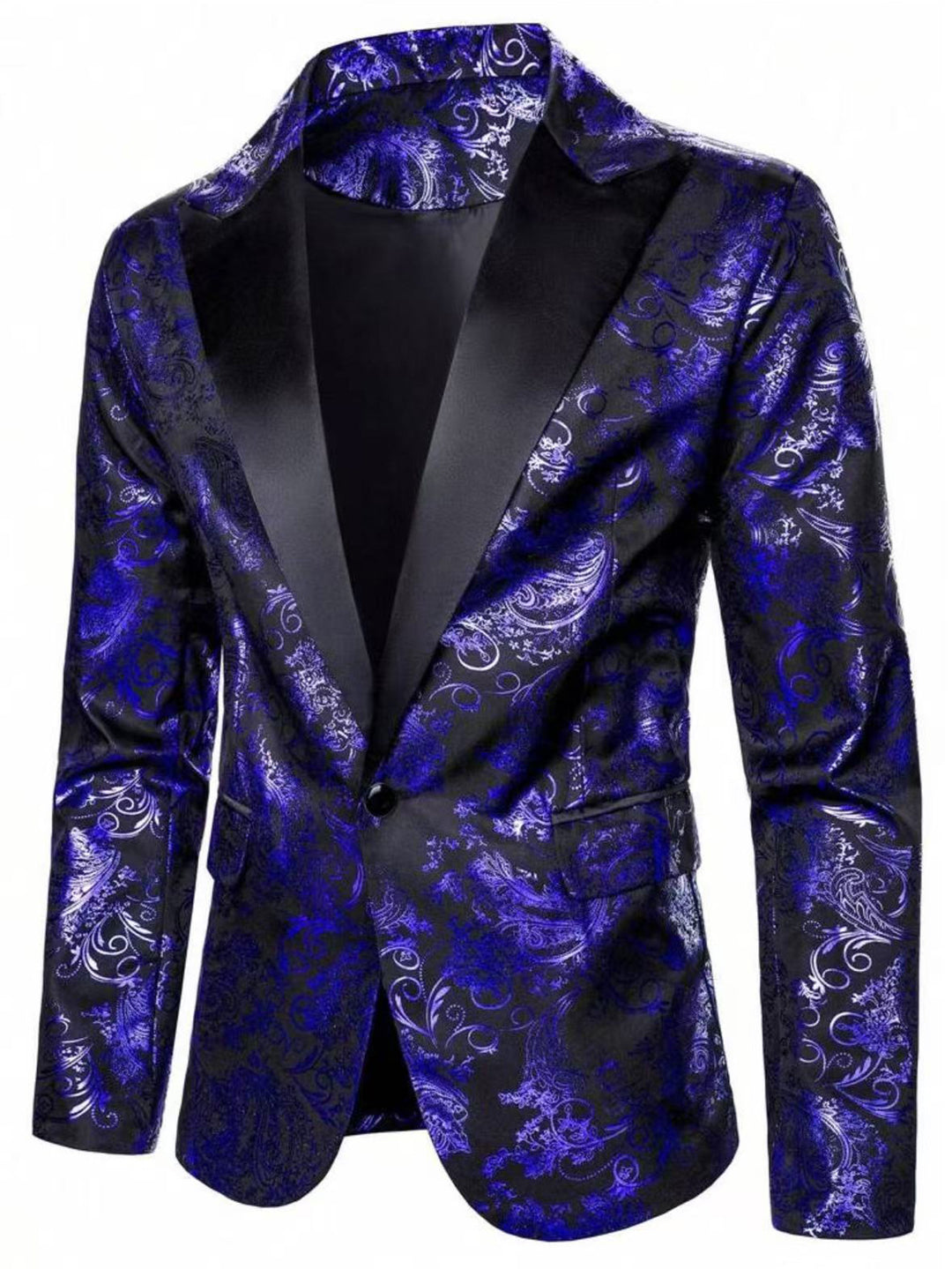 Herren eleganter Smokingsakko mit floralem Muster Aliams