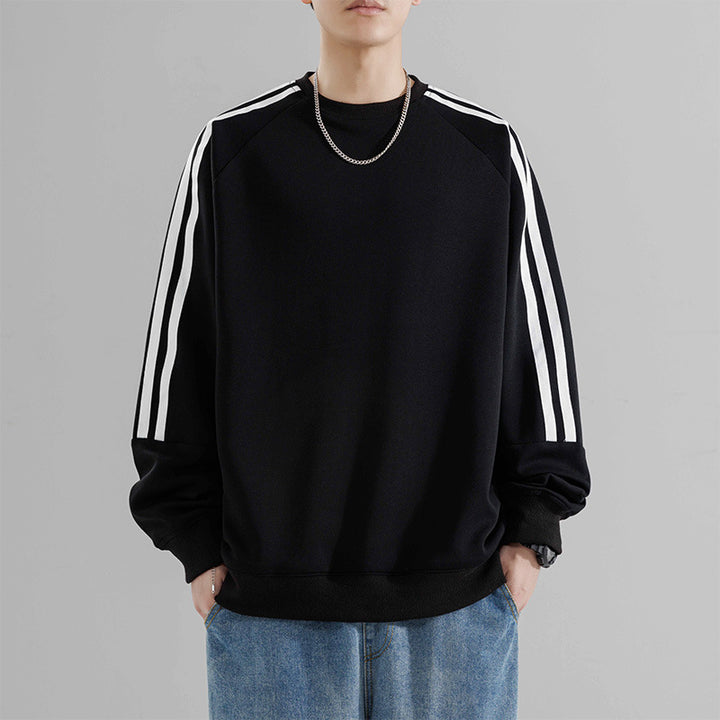 Herren sportliches Sweatshirt mit Raglanärmeln und stylischen Streifen Aliams