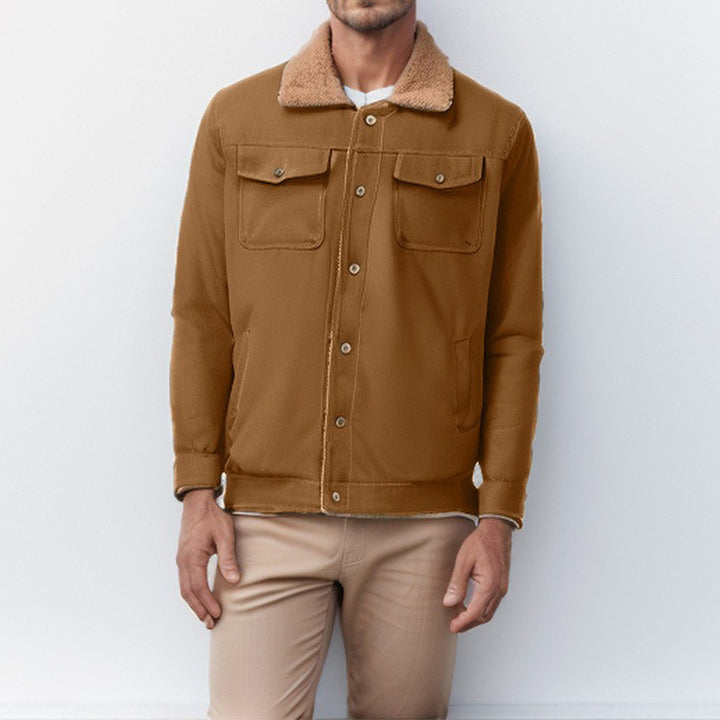 Herren Futuristische Utility-Jacke mit Fleecefutter und praktischen Taschen Aliams