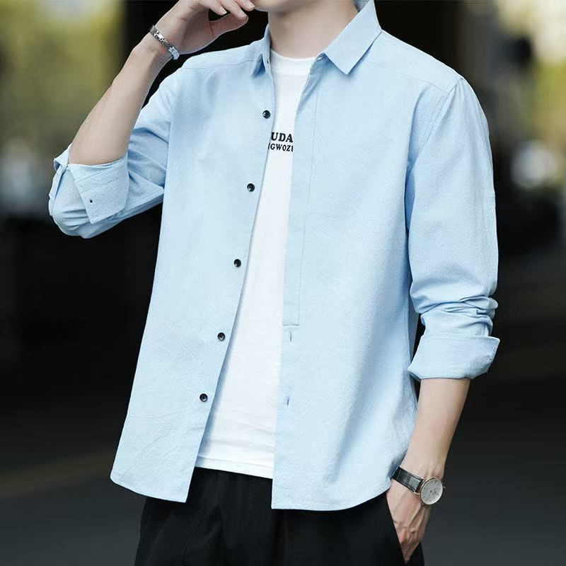 Herren klassische Langarmhemd Aliams