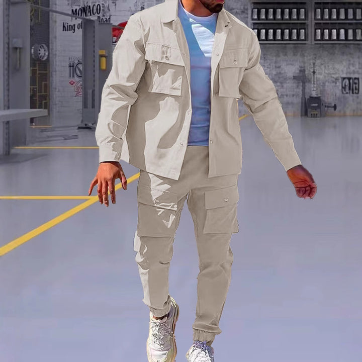 Herren bequeme Cargo-Hose und Jacke Set Aliams