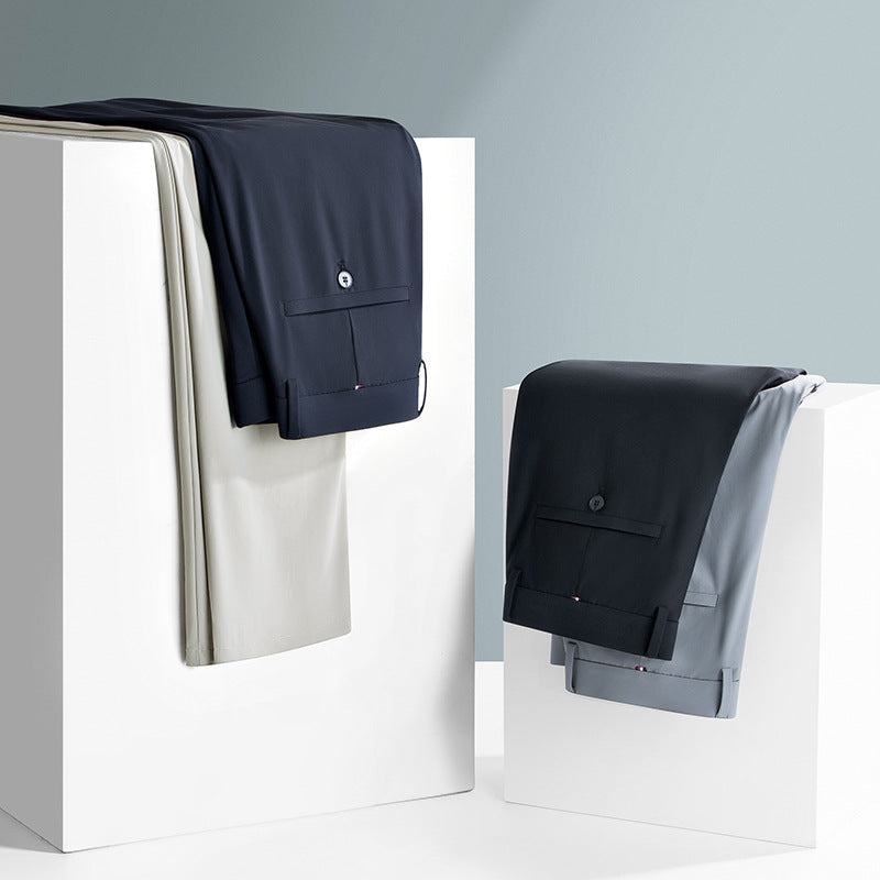 Herren elegante Anzughose mit atmungsaktiver Struktur und schmalem Schnitt Aliams