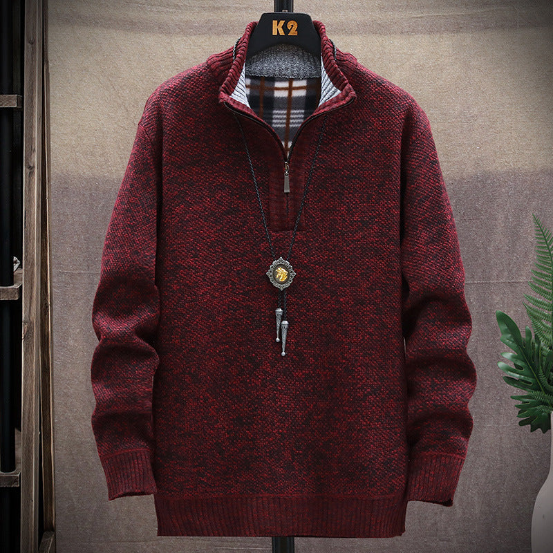 Herren Strickpullover mit halber Reißverschluss und modernem Design Aliams