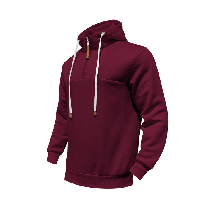 Herren Hoodie mit halber Reißverschluss und bequemer Passform Aliams