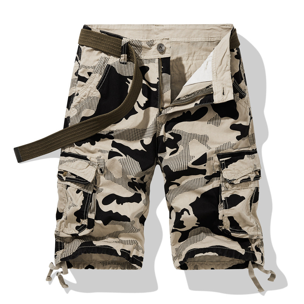Herren Camouflage Cargo-Shorts mit funktionalen Seitentaschen und verstellbarem Bund Aliams