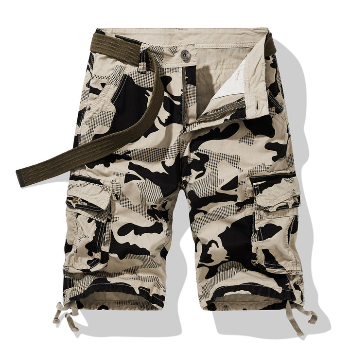 Herren Camouflage Cargo-Shorts mit funktionalen Seitentaschen und verstellbarem Bund Aliams