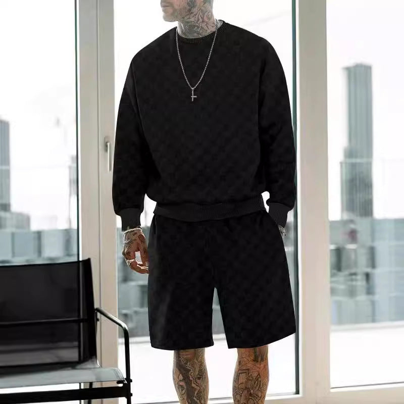 Herren Check-Design Freizeitanzug Aliams