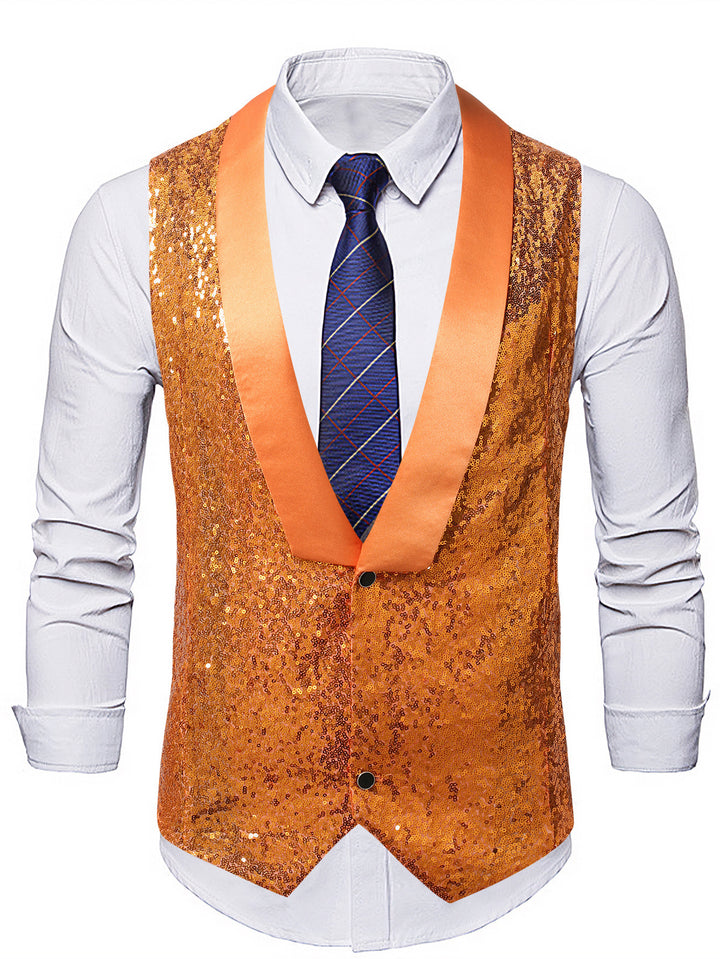 Herren schimmernde Pailletten-Weste Aliams