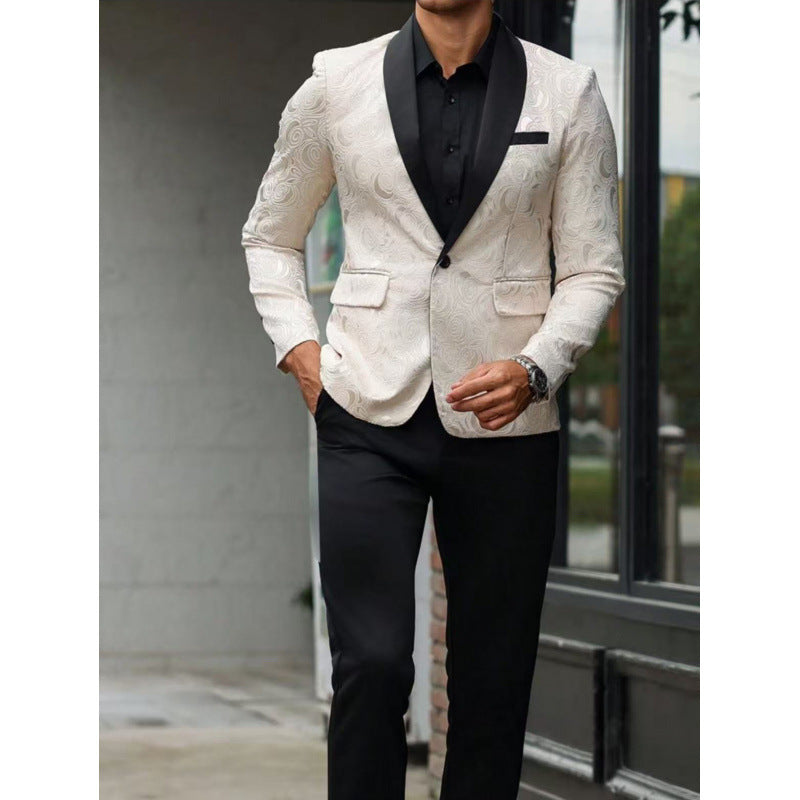 Herren Extravaganter Smoking-Blazer mit filigranem Muster Aliams