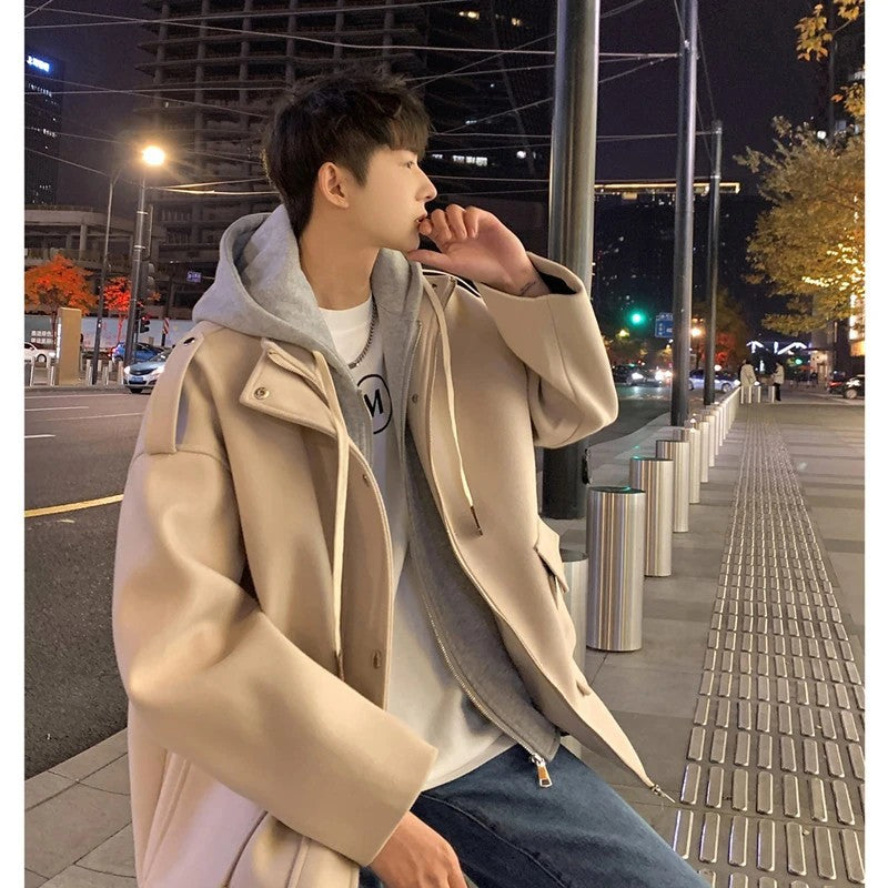 Herren Übergröße Winterjacke mit Kapuze und modernen Details Aliams