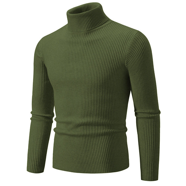 Herren Rollkragenpullover aus fein geripptem Material Aliams