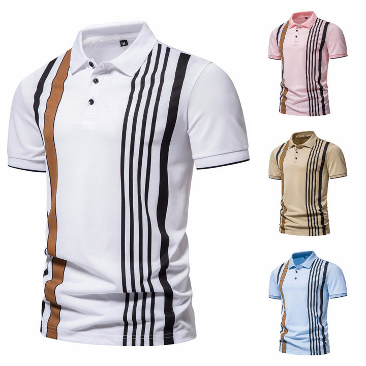 Herren Poloshirt mit modernen Streifen und atmungsaktiven Eigenschaften Aliams