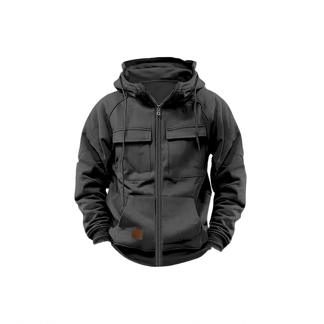 Herren Fleecejacke mit hohem Kragen und praktischen Taschen Aliams