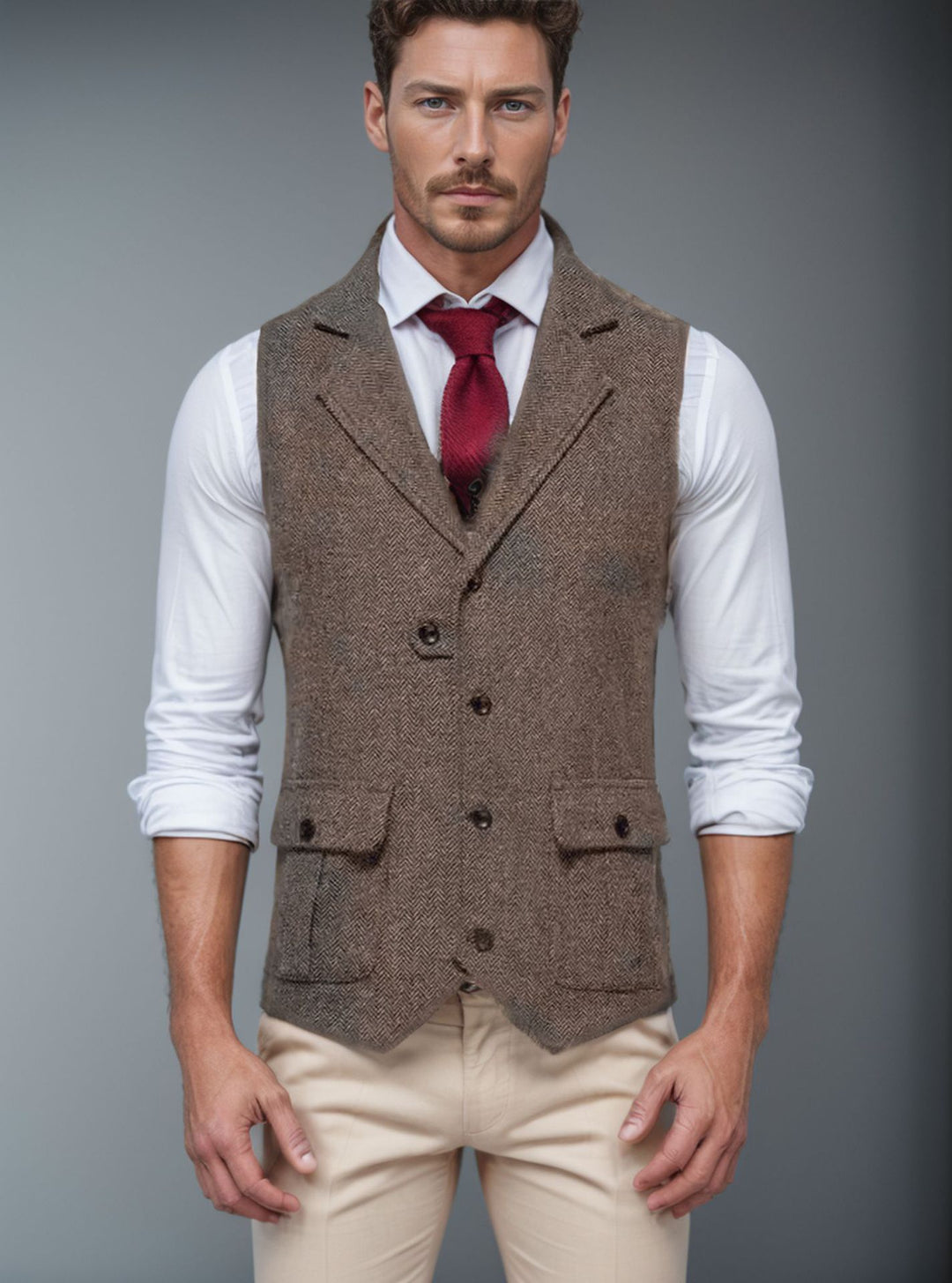 Herren Weste im klassischen Herringbone-Design Aliams