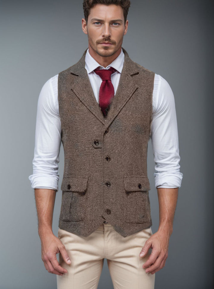 Herren Weste im klassischen Herringbone-Design Aliams