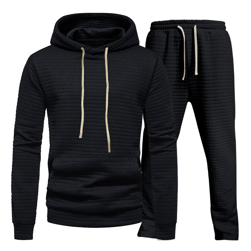 Herren Freizeit-Hoodie und Jogginghose-Set mit strukturiertem Design Aliams