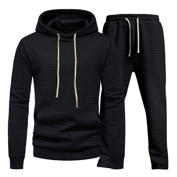 Herren Freizeit-Hoodie und Jogginghose-Set mit strukturiertem Design Aliams