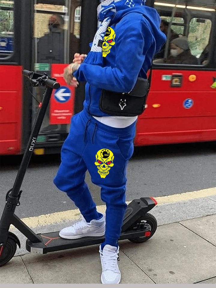 Herren Kapuzenanzug mit einzigartigem Totenkopf-Design Aliams