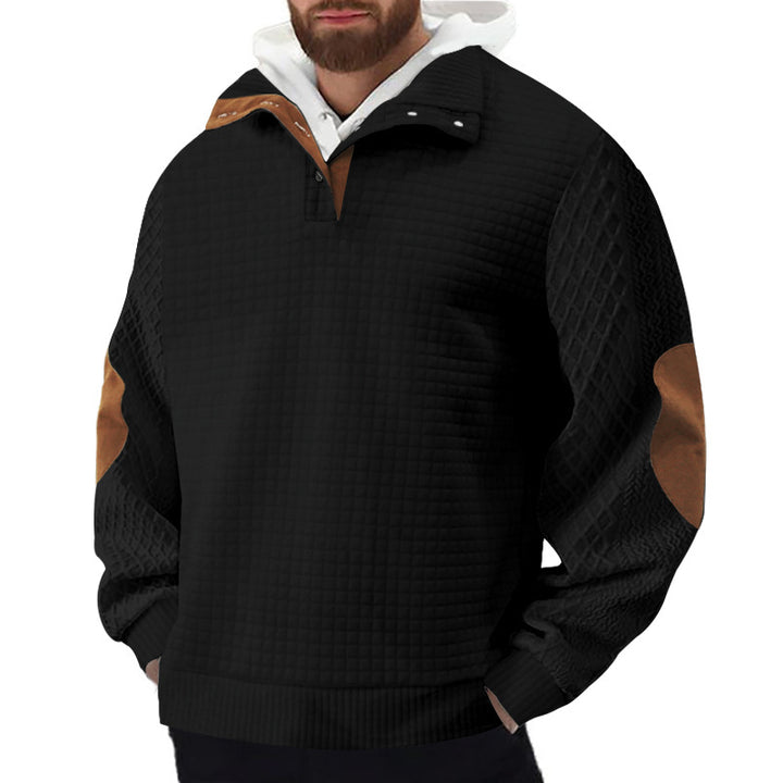 Herren Robuster Fleece-Pullover mit hohem Kragen und strukturiertem Design Aliams