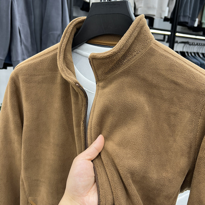Herren Fleecejacke mit hohem Kragen und praktischen Taschen Aliams