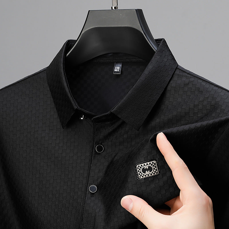 Herren elegantes Poloshirt mit strukturierter Oberfläche und praktischen Details Aliams