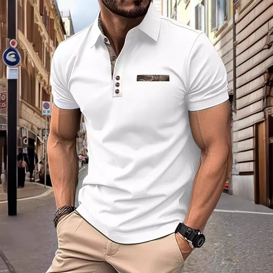 Herren Poloshirt mit stilvollem Kragen und modischem Brusttaschen-Design Aliams
