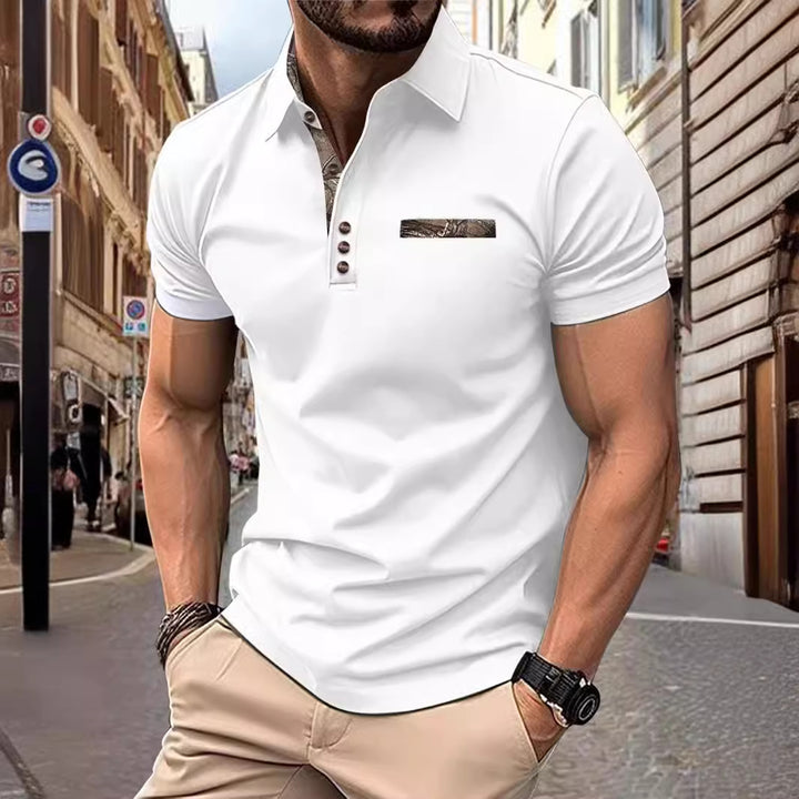 Herren Poloshirt mit stilvollem Kragen und modischem Brusttaschen-Design Aliams