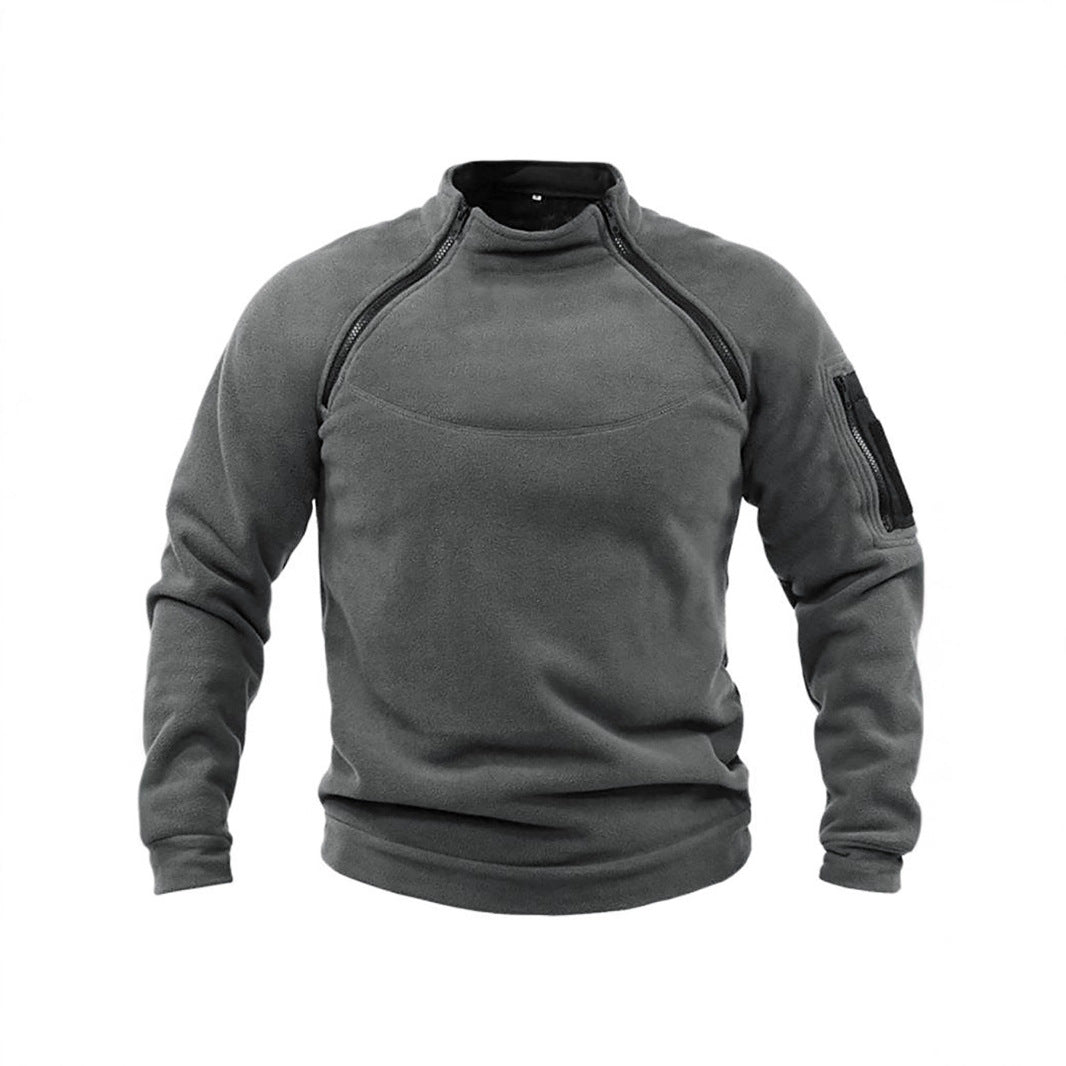 Herren Fleece-Hoodie mit hohem Kragen und praktischem Reißverschluss Aliams
