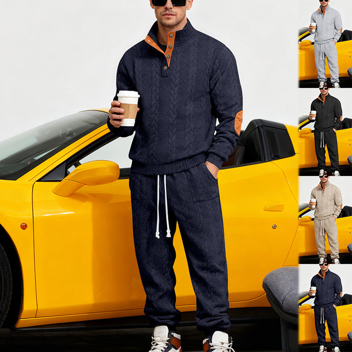 Herren Freizeitsportanzug mit strukturiertem Oberteil und seitlichen Taschen Aliams