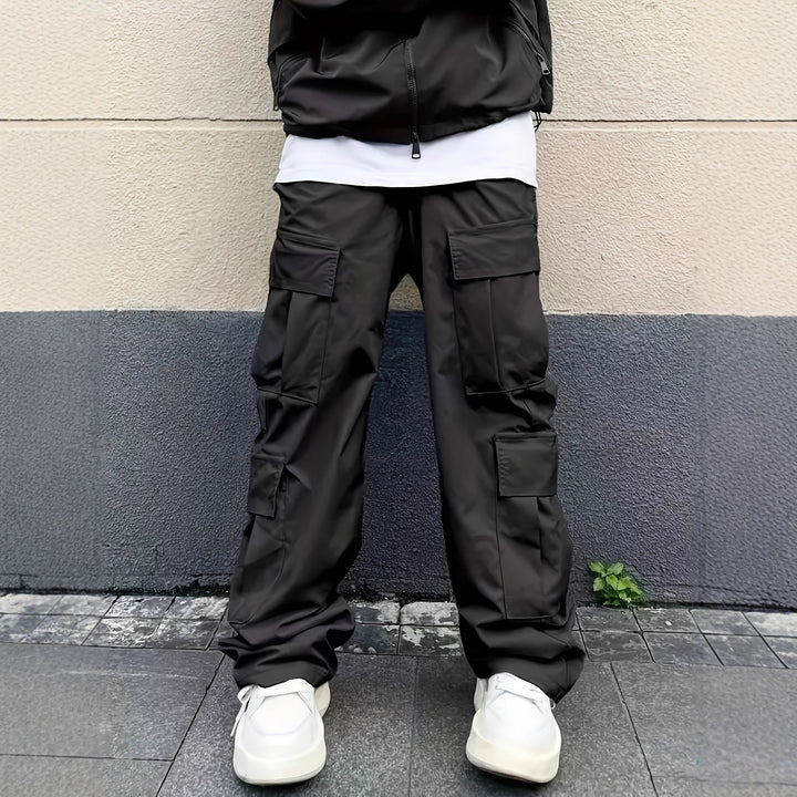 Herren funktionale Cargo-Hose mit vielseitigen Taschen und elastischem Bund Hedi-Mode