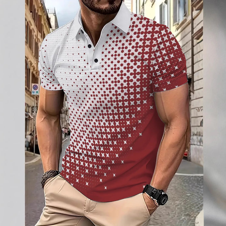 Herren Kurzarm Poloshirt mit innovativem Grafikdesign Aliams