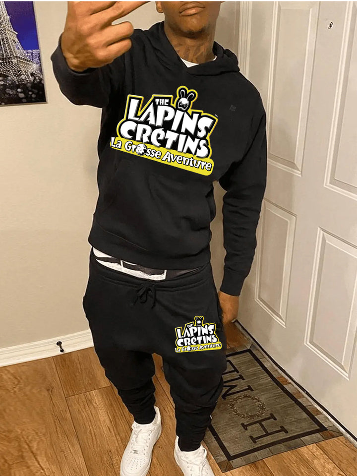 Herren Hoodie und Jogginghose Set mit auffälligem Print Aliams