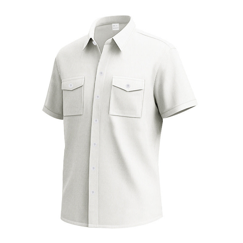 Herren Kurzarm-Hemd im modernen Streifenlook mit praktischen Brusttaschen Aliams