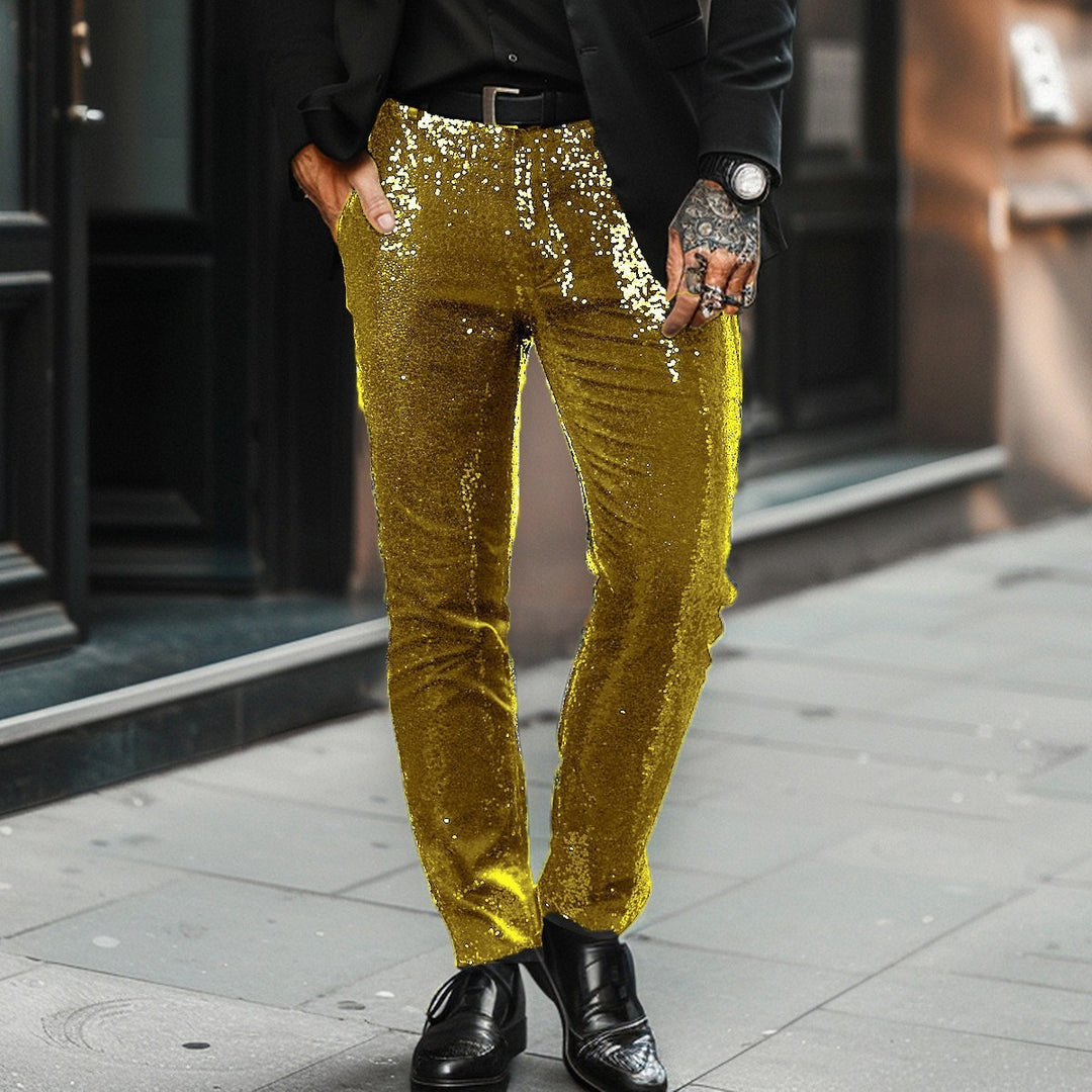 Herren Paillettenhose im modischen Schnitt mit bequemer Passform Aliams