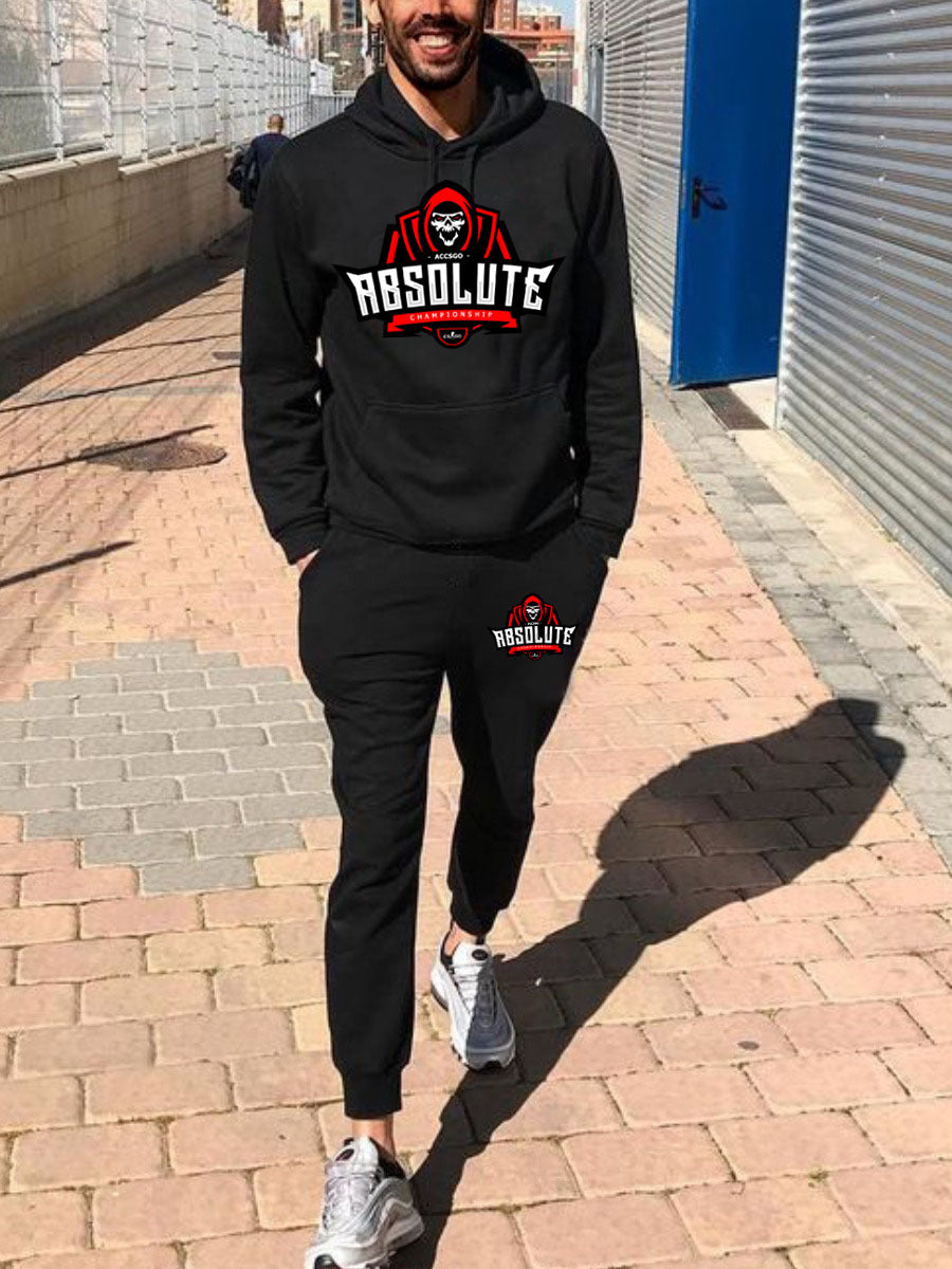 Herren Kapuzenpullover und Jogginghose Set mit sportlichem Grafikdruck Aliams