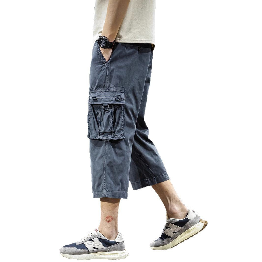 Herren Cargo-Shorts mit vielen Taschen und elastischem Bund Aliams