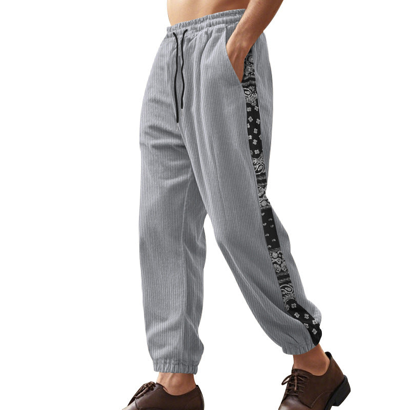 Herren Freizeit-Hose mit elastischem Bund und stylischem Bandana-Design Aliams