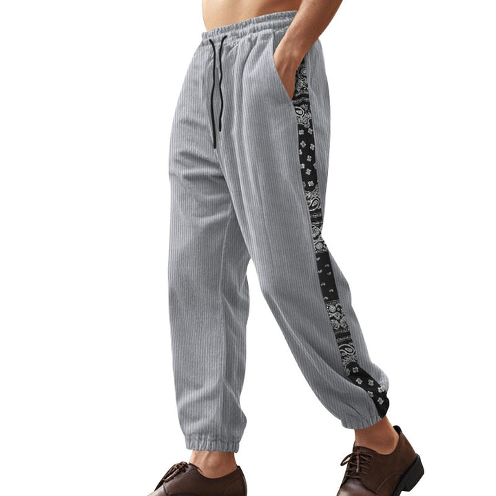 Herren Freizeit-Hose mit elastischem Bund und stylischem Bandana-Design Aliams
