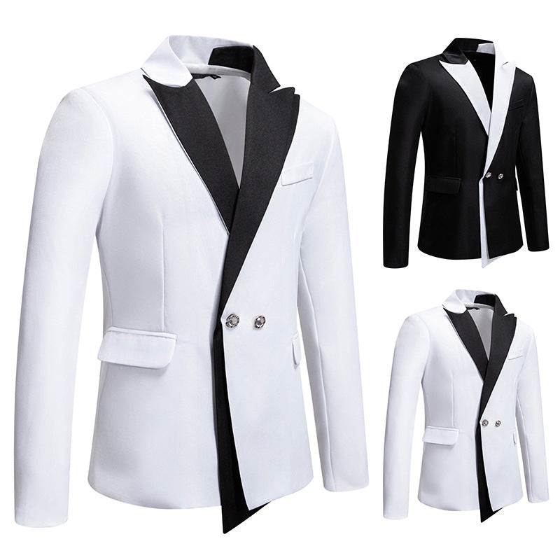 Herren Eleganter Smoking-Blazer mit kontrastreichem Revers Aliams