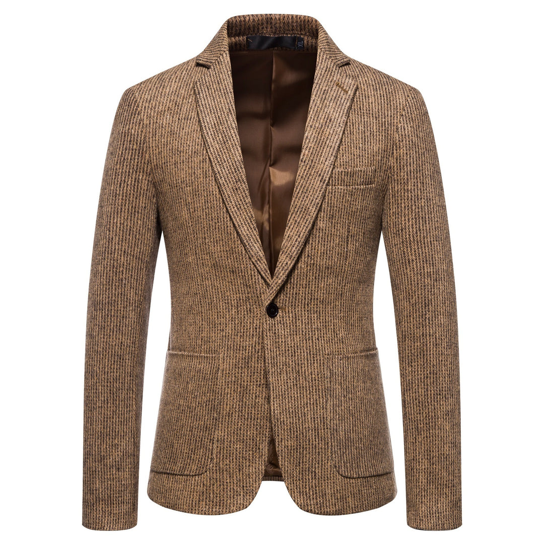 Herren eleganter Strickblazer mit strukturiertem Design und schmalem Schnitt Aliams