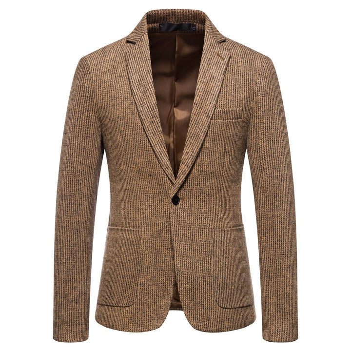 Herren eleganter Strickblazer mit strukturiertem Design und schmalem Schnitt Aliams