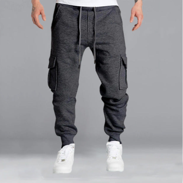 Herren stylische Cargo-Hose mit elastischem Bund und praktischen Seitentaschen Aliams