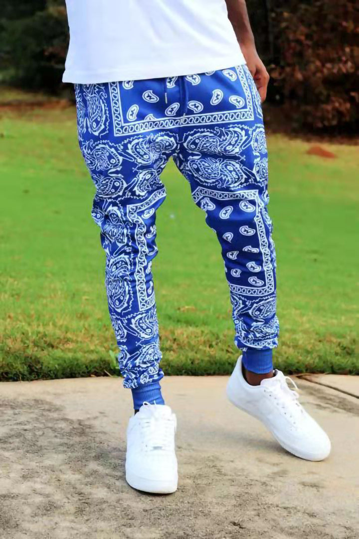 Herren Cargo-Jogginghose im extravaganten Paisley-Muster Aliams