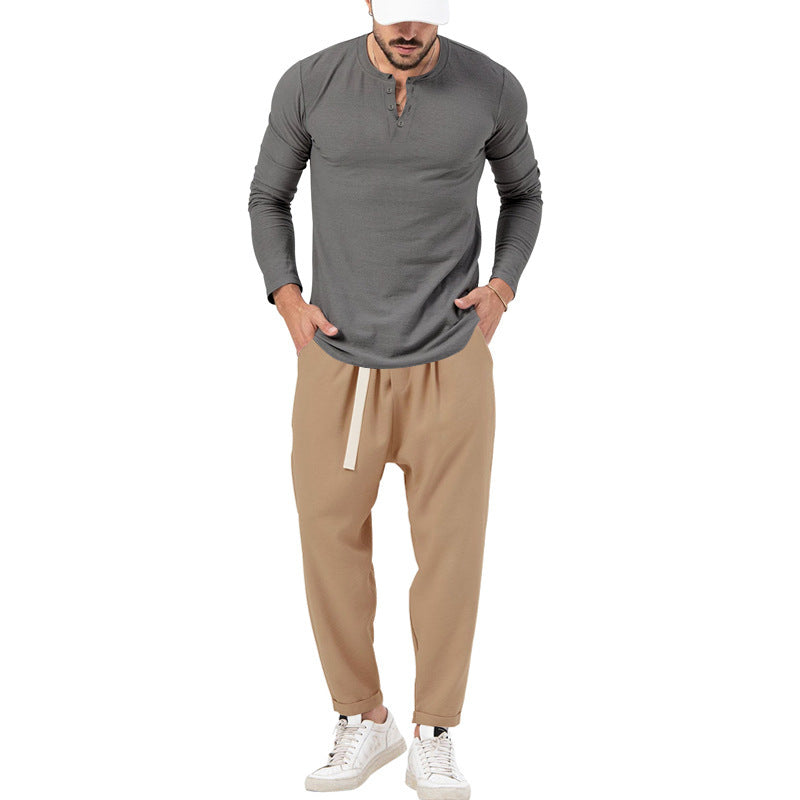 Herren Bequeme Jogginghose mit modischen Details und lässigem langarm Shirt Aliams