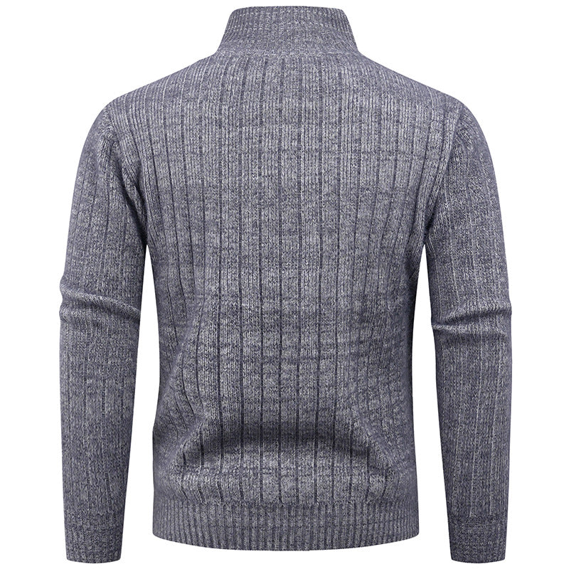 Herren Strickpullover mit modernem Zipper und strukturiertem Design Aliams
