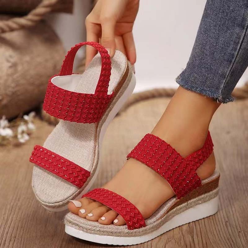 Aliams | Bequeme Sommer Plateau Sandalen mit Keil für Frauen