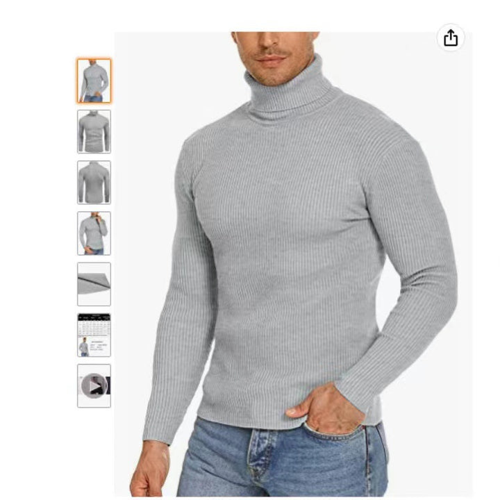 Herren Stehkragen Pullover aus ribbeltem Strick Aliams